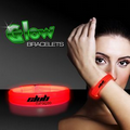 9" Deluxe Single Color Triple Wide Red Glow Bracelet